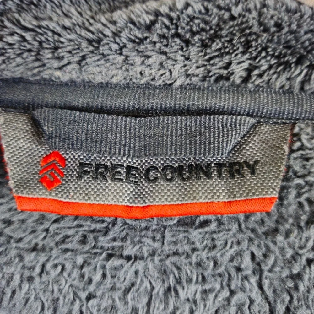 Free Country Mens XL Gray Sherpa Jacket Full Zip Up Fleece‎ Cozy Soft Oversize